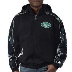 New York Jets Jackets^Men's Starter Black Thursday Night Gridiron Full-Zip Hoodie