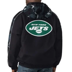 New York Jets Jackets^Men's Starter Black Thursday Night Gridiron Full-Zip Hoodie