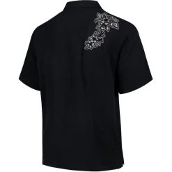 New York Jets Sweaters & Dress Shirts^Men's Tommy Bahama Black Hibiscus Camp Button-Up Shirt