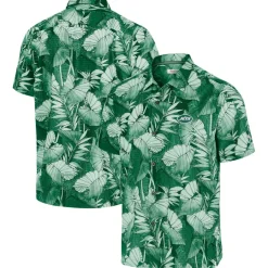New York Jets Sweaters & Dress Shirts | Big & Tall^Men's Tommy Bahama Green Big & Tall Coast Nuevo Fronds IslandZone Button-Up Shirt