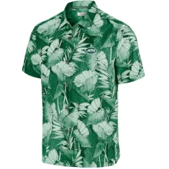 New York Jets Sweaters & Dress Shirts | Big & Tall^Men's Tommy Bahama Green Big & Tall Coast Nuevo Fronds IslandZone Button-Up Shirt