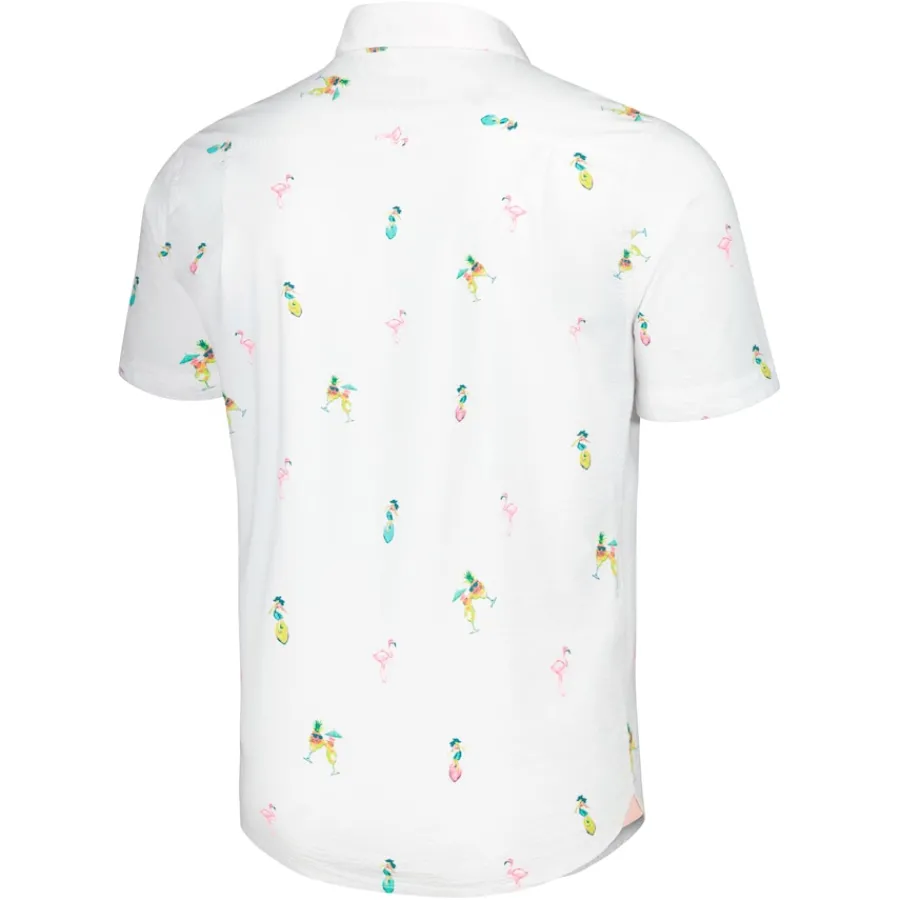 New York Jets Sweaters & Dress Shirts^Men's Tommy Bahama White Nova Wave Flocktail Button-Up Shirt