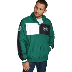 New York Jets Jackets | Sweatshirts & Fleece^Men's Tommy Hilfiger Green Gael Lightweight Half-Zip Hoodie Jacket