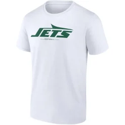 New York Jets T-Shirts | Men^Men's White Logo Team Lockup T-Shirt