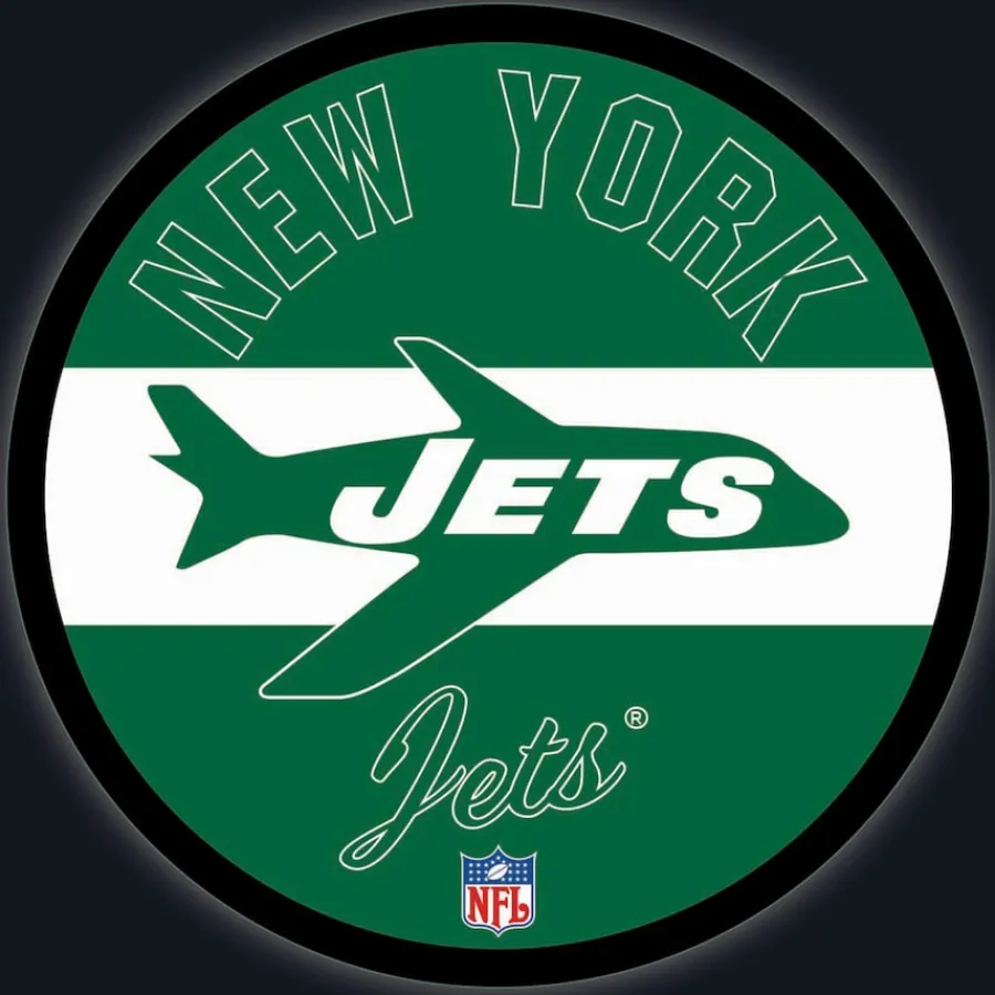 New York Jets Lighting^ 23" LED Retro Logo Round Wall Sign