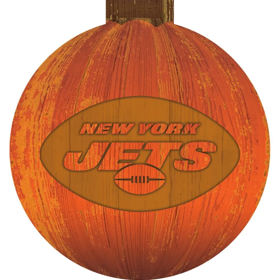 New York Jets Holiday Items | Holiday Decorations^ 12'' Pumpkin Sign