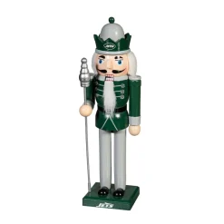 New York Jets Holiday Items | Holiday Decorations^ 12" Wooden Nutcracker Statue