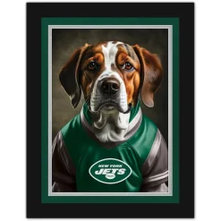 New York Jets Picture Frames & Albums^ 12'' X 16'' Framed Dog In Jersey Print