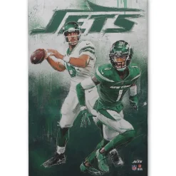 New York Jets Wall Art | Wall Art^ 15" X 23" Graffiti Canvas Wall Art