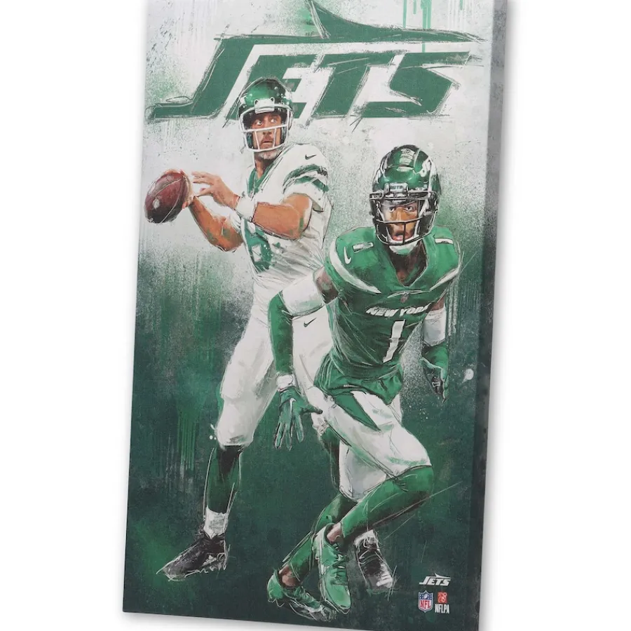 New York Jets Wall Art | Wall Art^ 15" X 23" Graffiti Canvas Wall Art