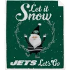 New York Jets Holiday Items | Holiday Decorations^ 50'' X 60'' Let It Snow Sherpa Flannel Fleece Blanket