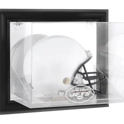 New York Jets Display Cases^ Black Framed Wall-Mounted Helmet Display