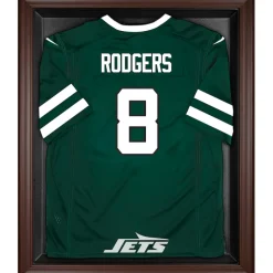 New York Jets Display Cases^ Brown Framed Logo Jersey Display Case