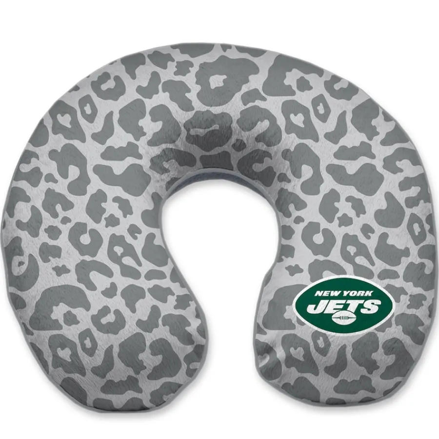 New York Jets Travel^ Cheetah Print Memory Foam Travel Pillow