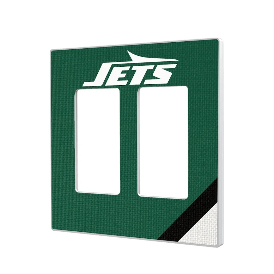 New York Jets Lighting^ Diagonal Stripe Double Rocker Light Switch Plate