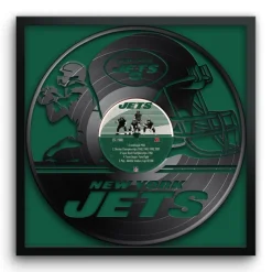 New York Jets Wall Art | Wall Art^ Framed 13" X 13" Vinyl Record Art Print