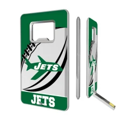 New York Jets Office Accessories^ 32GB Passtime Design Credit Card USB Drive With Bottle Opener