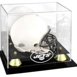 New York Jets Display Cases^ Golden Classic Mini Helmet Display Case