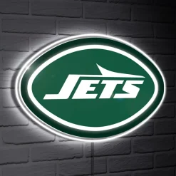 New York Jets Lighting^ LED Team Logo Shaped Lighted Wall Sign