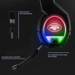 New York Jets Music^ Logo Wireless Bluetooth Gaming Headphones & Stand