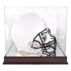 New York Jets Display Cases^ Mahogany Helmet Logo Display Case With Mirror Back