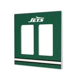 New York Jets Lighting^ Stripe Double Rocker Light Switch Plate