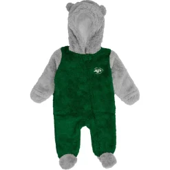 Kids New York Jets Rompers^Newborn & Infant Green Game Nap Teddy Fleece Bunting Full-Zip Sleeper
