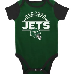 Kids New York Jets Rompers^Newborn & Infant Green/Black Home Field Advantage Three-Piece Bodysuit, Bib & Booties Set