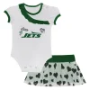 Kids New York Jets Rompers | Shorts & Pants^Newborn & Infant Love My Team Bodysuit & Skirt Set