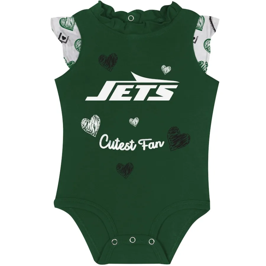 Kids New York Jets Rompers^Newborn & Infant Happy Hearts 2-Piece Bodysuit Set