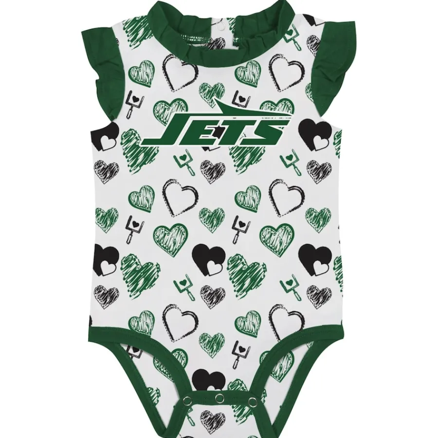 Kids New York Jets Rompers^Newborn & Infant Happy Hearts 2-Piece Bodysuit Set