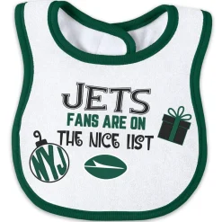 Kids New York Jets Underwear & Sleepwear^Newborn & Infant WEAR By Erin Andrews Allover Print Full-Zip Sleeper & Bib Set
