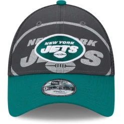 Kids New York Jets Hats | Kids^Preschool New Era Graphite/Green Reflect 9FORTY Adjustable Hat