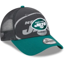 Kids New York Jets Hats | Kids^Preschool New Era Graphite/Green Reflect 9FORTY Adjustable Hat