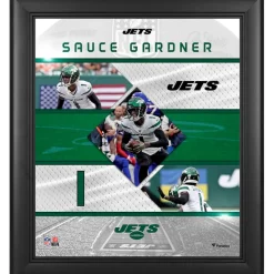 New York Jets Photos | Prints & Artwork^Sauce Gardner Framed 15" X 17" Stitched Stars Collage