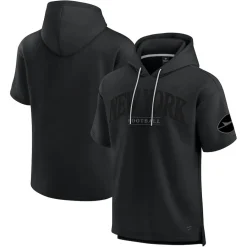 New York Jets Short Sleeved^Unisex Fanatics Black Elements Ready Short Sleeve Pullover Hoodie