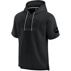 New York Jets Short Sleeved^Unisex Fanatics Black Elements Ready Short Sleeve Pullover Hoodie