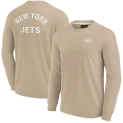 New York Jets T-Shirts | Men^Unisex Fanatics Khaki Elements Super Soft Long Sleeve T-Shirt