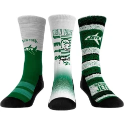 Women New York Jets Shoes & Socks | Shoes & Socks^Unisex Rock Em Socks Throwback Three-Pack Crew Sock Set
