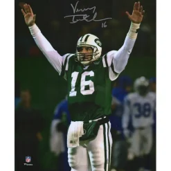 New York Jets Autographed Items | Photos^Vinny Testaverde Autographed 8" X 10" Arms Up Photograph