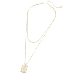 Women New York Jets Accessories | Jewelry^WEAR By Erin Andrews X Baublebar Gold Dog Tag Necklace