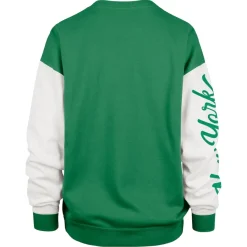 Women New York Jets Sweatshirts & Fleece | Women^Women's '47 Green Double Header Rise Andie Pullover Sweatshirt