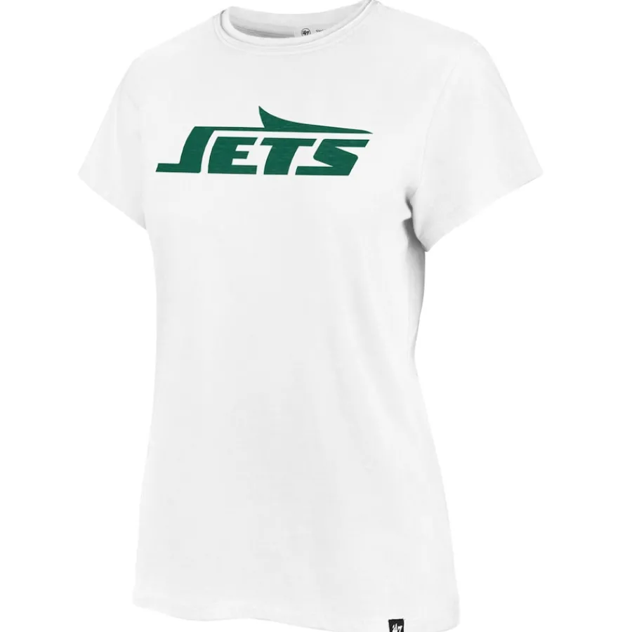 Women New York Jets T-Shirts | Women^Women's '47 White Premier Frankie T-Shirt