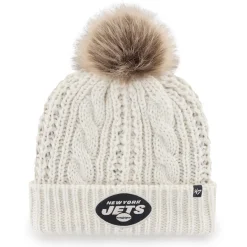 Women New York Jets Knit | Hats^Women's '47 Cream Meeko Cuffed Knit Hat