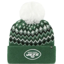 Women New York Jets Hats | Women^Women's '47 Green Elsa Cuffed Knit Hat With Pom