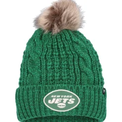 Women New York Jets Hats | Women^Women's '47 Green Meeko Cuffed Knit Hat With Pom