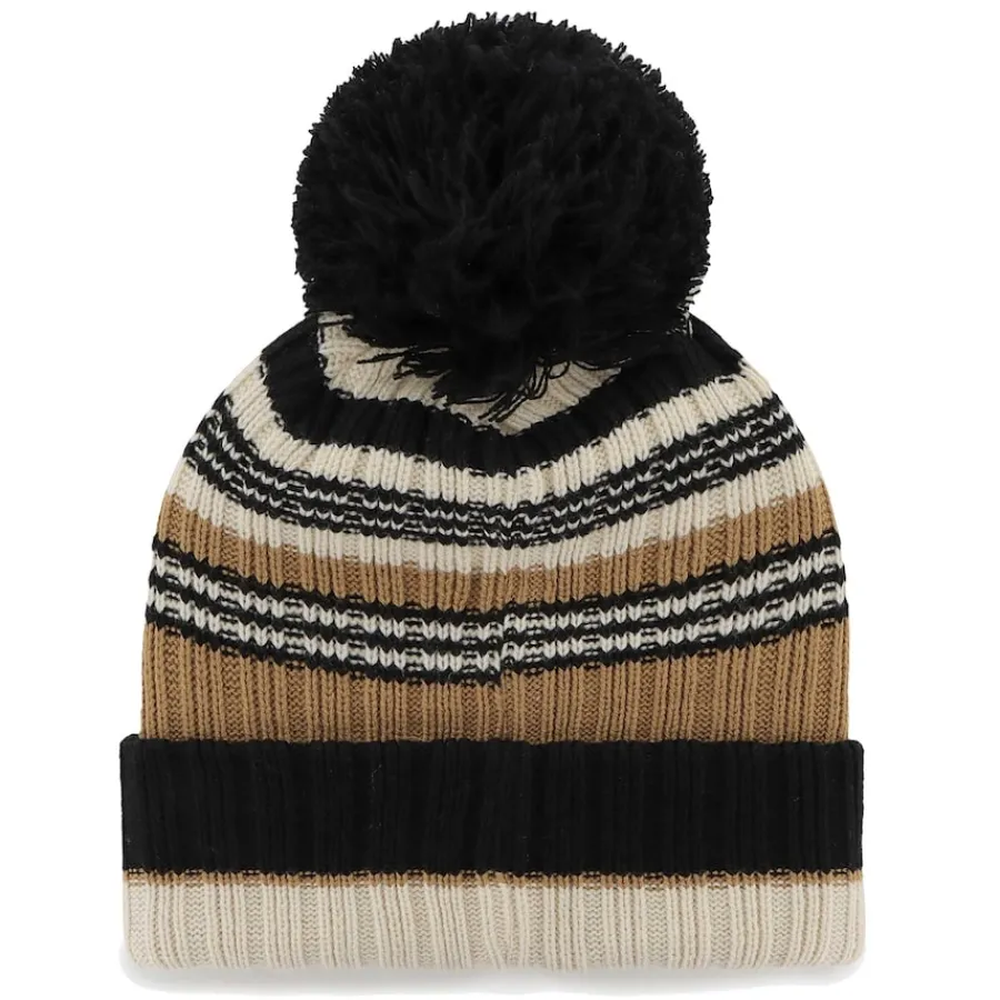Women New York Jets Hats | Women^Women's '47 Natural Barista Cuffed Knit Hat With Pom