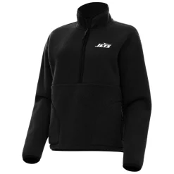 Women New York Jets Jackets | Sweatshirts & Fleece^Women's Antigua Black Figure Quarter-Zip Pullover Top