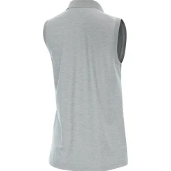 Women New York Jets Polos^Women's Antigua Heather Gray Recap Sleeveless Polo