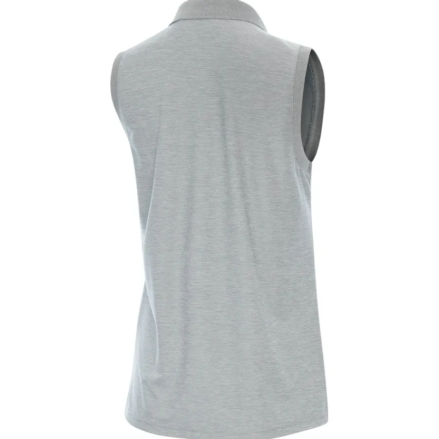 Women New York Jets Polos^Women's Antigua Heather Gray Recap Sleeveless Polo